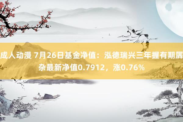 成人动漫 7月26日基金净值：泓德瑞兴三年握有期羼杂最新净值0.7912，涨0.76%