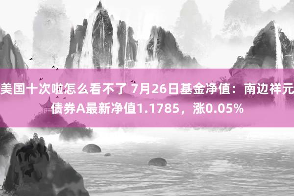 美国十次啦怎么看不了 7月26日基金净值：南边祥元债券A最新净值1.1785，涨0.05%