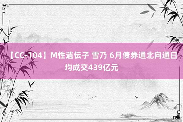 【CC-104】M性遺伝子 雪乃 6月债券通北向通日均成交439亿元