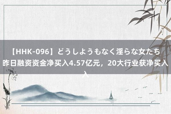 【HHK-096】どうしようもなく淫らな女たち 昨日融资资金净买入4.57亿元，20大行业获净买入