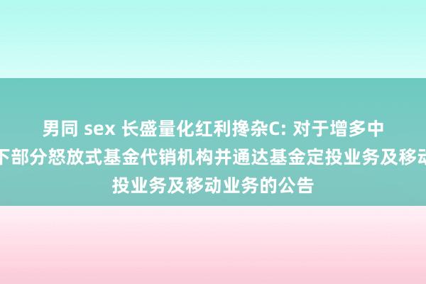 男同 sex 长盛量化红利搀杂C: 对于增多中泰证券为旗下部分怒放式基金代销机构并通达基金定投业务及移动业务的公告