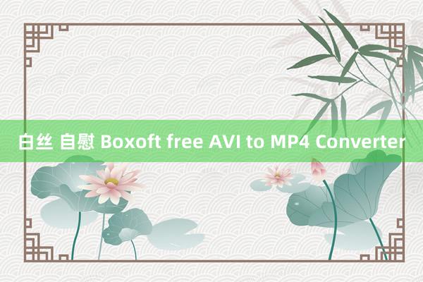 白丝 自慰 Boxoft free AVI to MP4 Converter